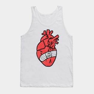 I'm Fine Broken Hearth With Plaster Sarcasm Tank Top